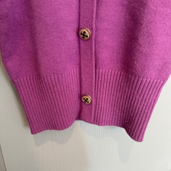 Herlian Daisy Cropped Short Cardigan Sweater‎ Sz S Purple Knit  Feminine Dainty - Picture 6 of 14